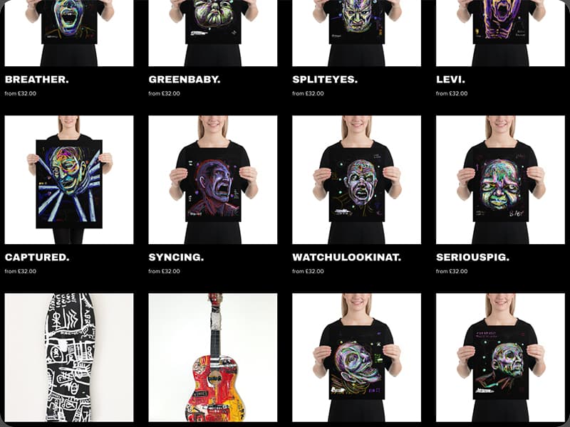 bespoke web design for artist