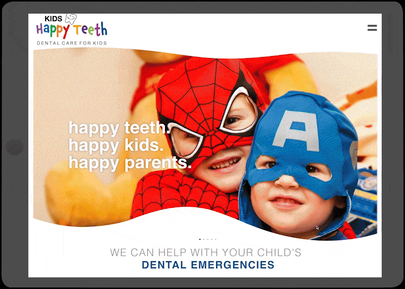 happy teeth website preview