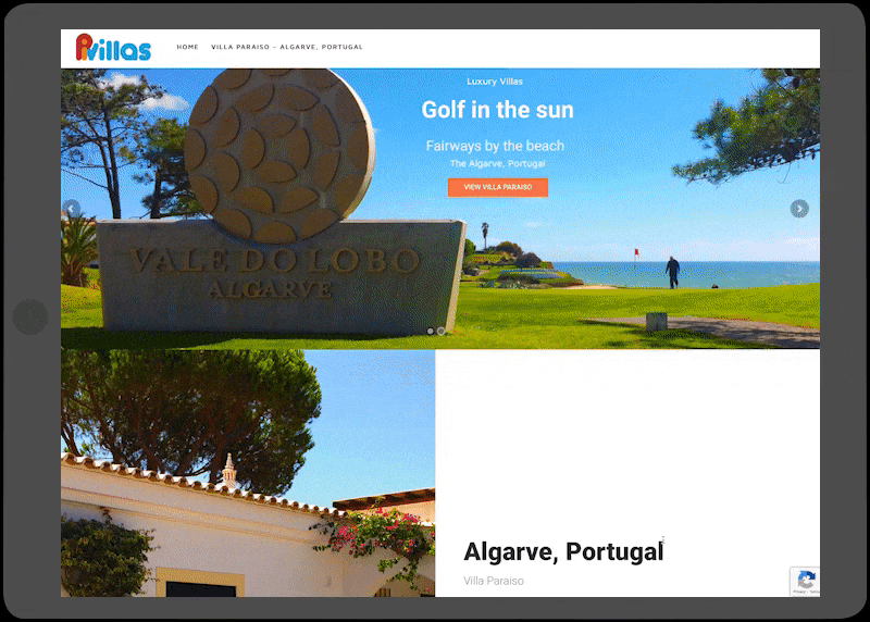 pi villas website preview