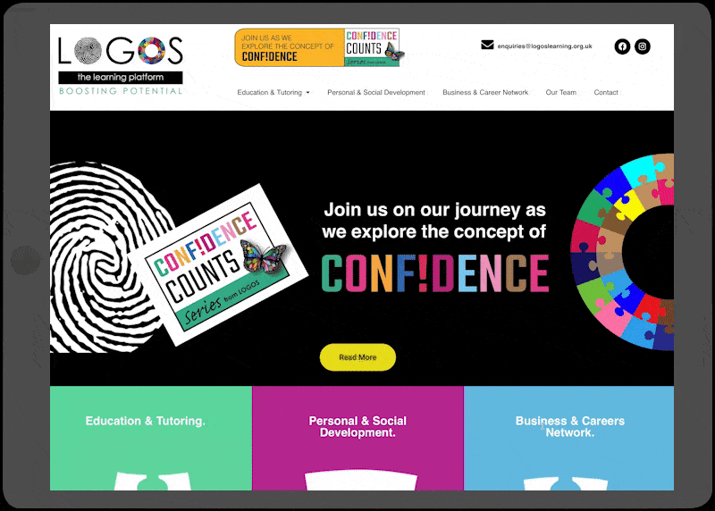logos learning website preview