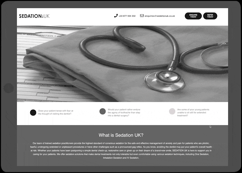 sedation uk website preview