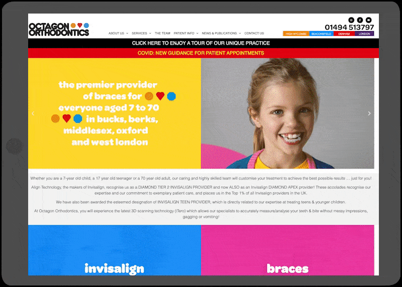 octagon orthodontics website preview